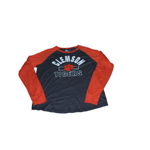 Colosseum Clemson Tigers Mens Shirt Adult XL Long Sleeve Orange Gray Extra Large